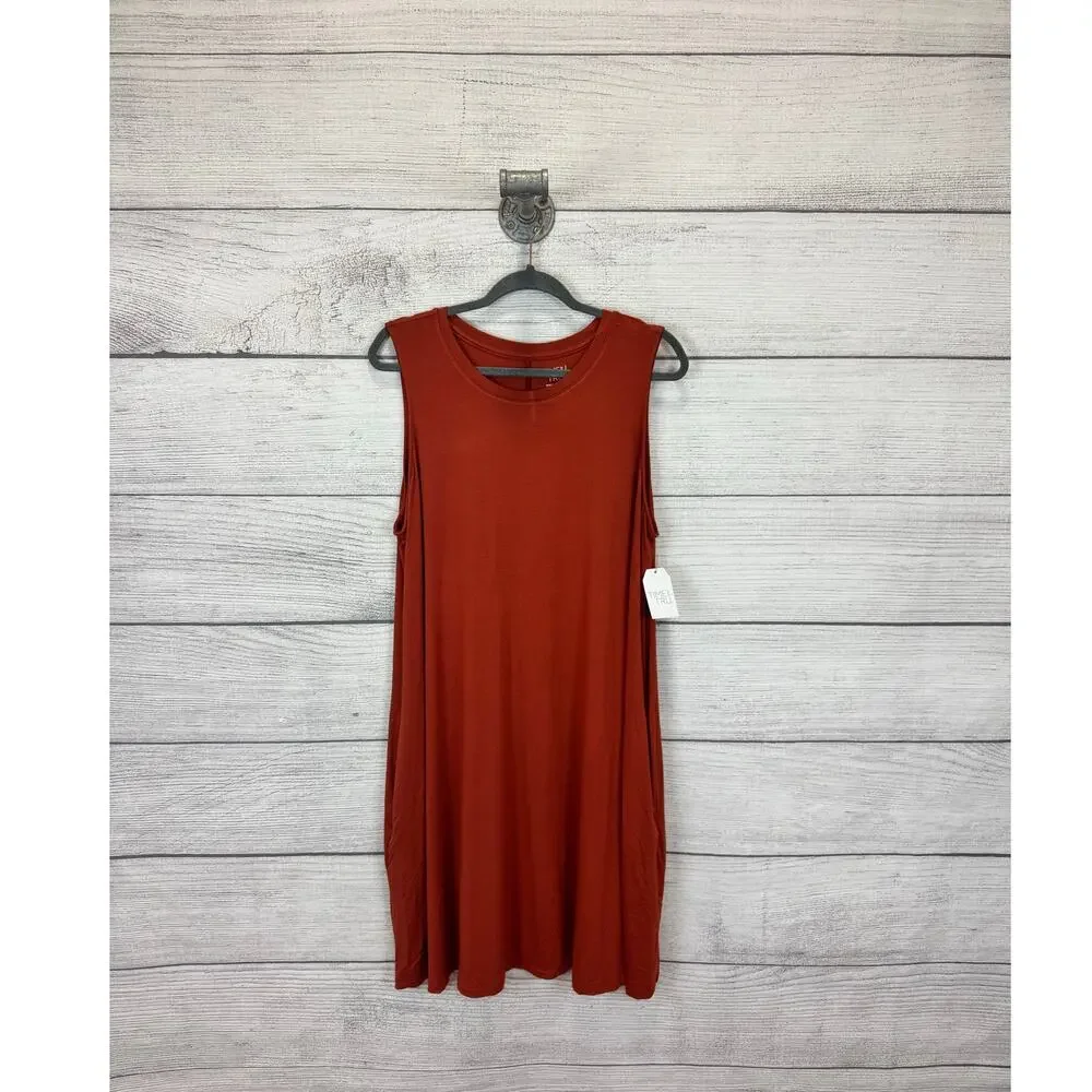 Time & Tru Plus Size Orange Sleeveless Soft Stretch Mini Dress Size XXXL